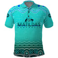 Personalised Australia Matildas Polo Shirt Tillies Aboriginal Simple Turquoise