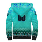 Personalised Australia Matildas Sherpa Hoodie Tillies Aboriginal Simple Turquoise