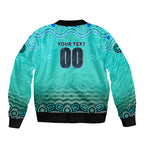 Personalised Australia Matildas Sleeve Zip Bomber Jacket Tillies Aboriginal Simple Turquoise