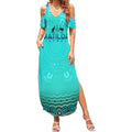 Personalised Australia Matildas Summer Maxi Dress Tillies Aboriginal Simple Turquoise