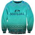 Personalised Australia Matildas Sweatshirt Tillies Aboriginal Simple Turquoise