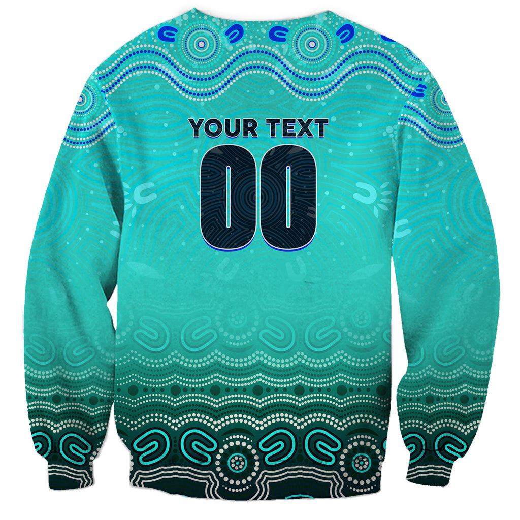 Personalised Australia Matildas Sweatshirt Tillies Aboriginal Simple Turquoise