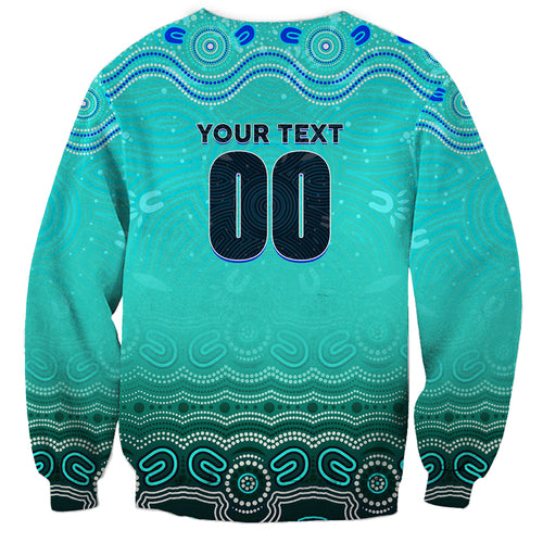 Personalised Australia Matildas Sweatshirt Tillies Aboriginal Simple Turquoise