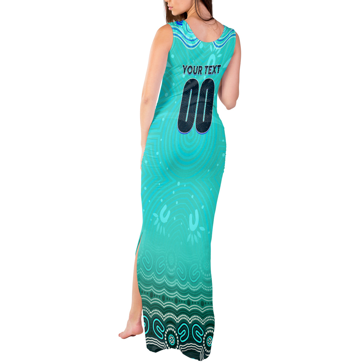Personalised Australia Matildas Tank Maxi Dress Tillies Aboriginal Simple Turquoise