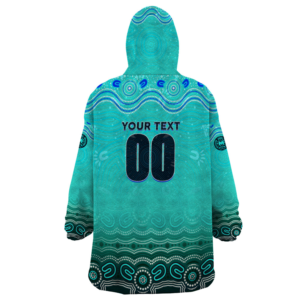 Personalised Australia Matildas Wearable Blanket Hoodie Tillies Aboriginal Simple Turquoise