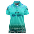 Personalised Australia Matildas Women Polo Shirt Tillies Aboriginal Simple Turquoise
