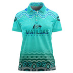 Personalised Australia Matildas Women Polo Shirt Tillies Aboriginal Simple Turquoise