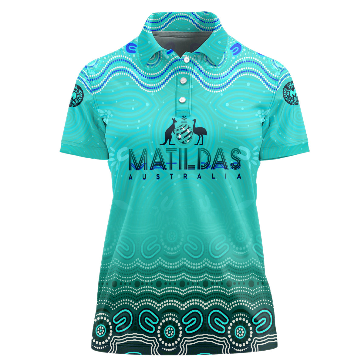 Personalised Australia Matildas Women Polo Shirt Tillies Aboriginal Simple Turquoise