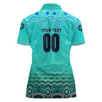 Personalised Australia Matildas Women Polo Shirt Tillies Aboriginal Simple Turquoise
