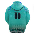 Personalised Australia Matildas Zip Hoodie Tillies Aboriginal Simple Turquoise