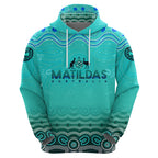 Personalised Australia Matildas Zip Hoodie Tillies Aboriginal Simple Turquoise
