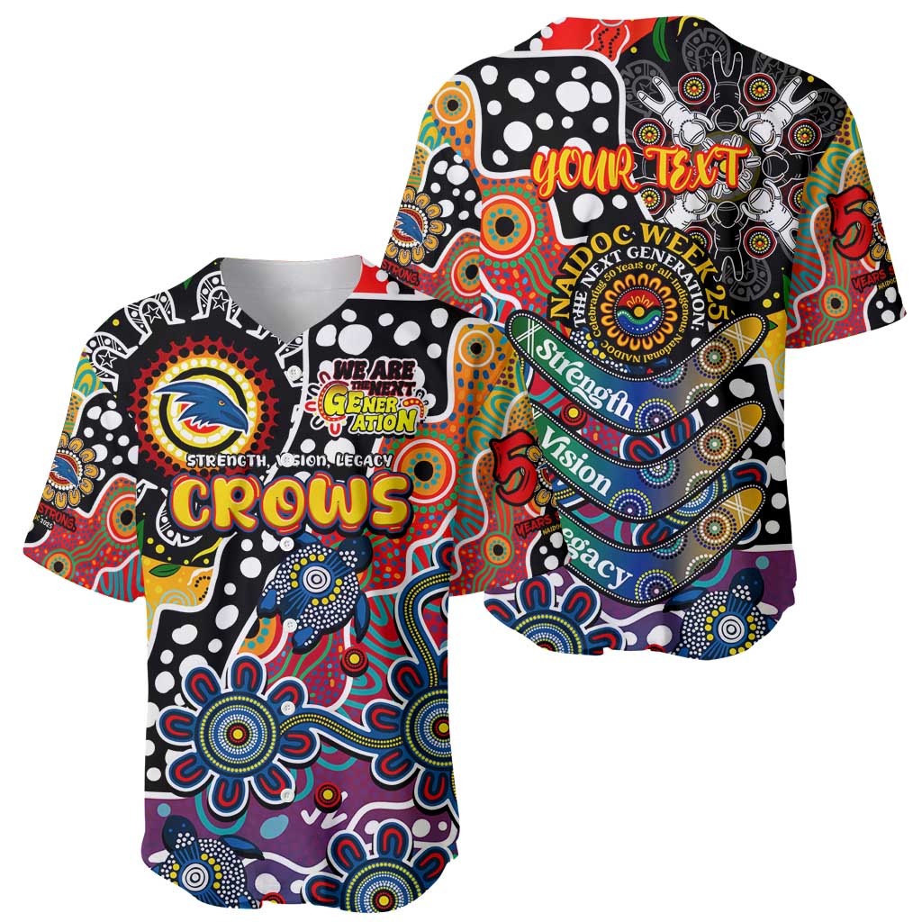 Personalised Crows AFL Celebrating 50 Years of Naidoc Baseball Jersey NAIDOC Week 2025 Aboriginal