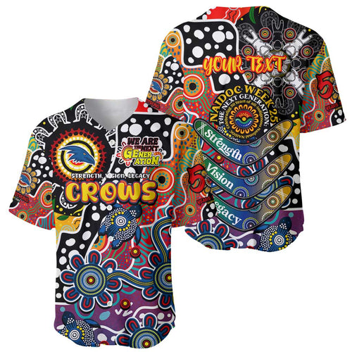 Personalised Crows AFL Celebrating 50 Years of Naidoc Baseball Jersey NAIDOC Week 2025 Aboriginal