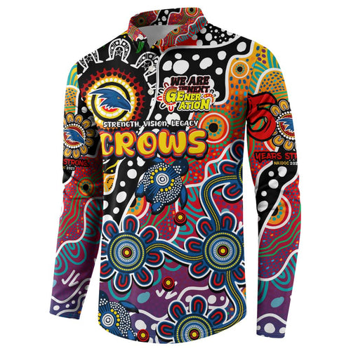 Personalised Crows AFL Celebrating 50 Years of Naidoc Button Sweatshirt NAIDOC Week 2025 Aboriginal