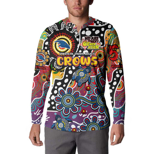 Personalised Crows AFL Celebrating 50 Years of Naidoc Button Sweatshirt NAIDOC Week 2025 Aboriginal