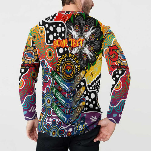 Personalised Crows AFL Celebrating 50 Years of Naidoc Button Sweatshirt NAIDOC Week 2025 Aboriginal