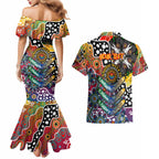 Personalised Crows AFL Celebrating 50 Years of Naidoc Couples Matching Mermaid Dress and Hawaiian Shirt NAIDOC Week 2025 Aboriginal