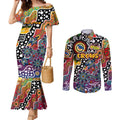 Personalised Crows AFL Celebrating 50 Years of Naidoc Couples Matching Mermaid Dress and Long Sleeve Button Shirt NAIDOC Week 2025 Aboriginal