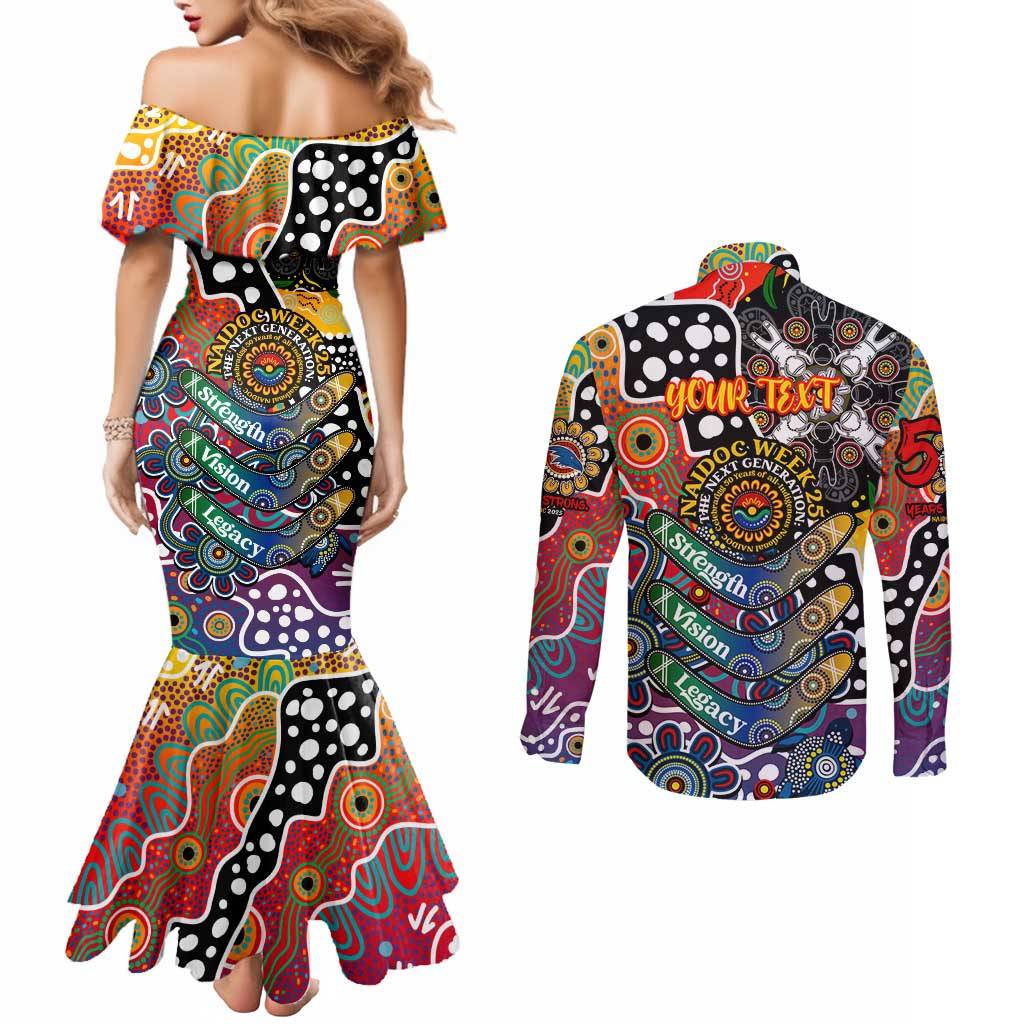 Personalised Crows AFL Celebrating 50 Years of Naidoc Couples Matching Mermaid Dress and Long Sleeve Button Shirt NAIDOC Week 2025 Aboriginal