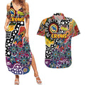 Personalised Crows AFL Celebrating 50 Years of Naidoc Couples Matching Summer Maxi Dress and Hawaiian Shirt NAIDOC Week 2025 Aboriginal