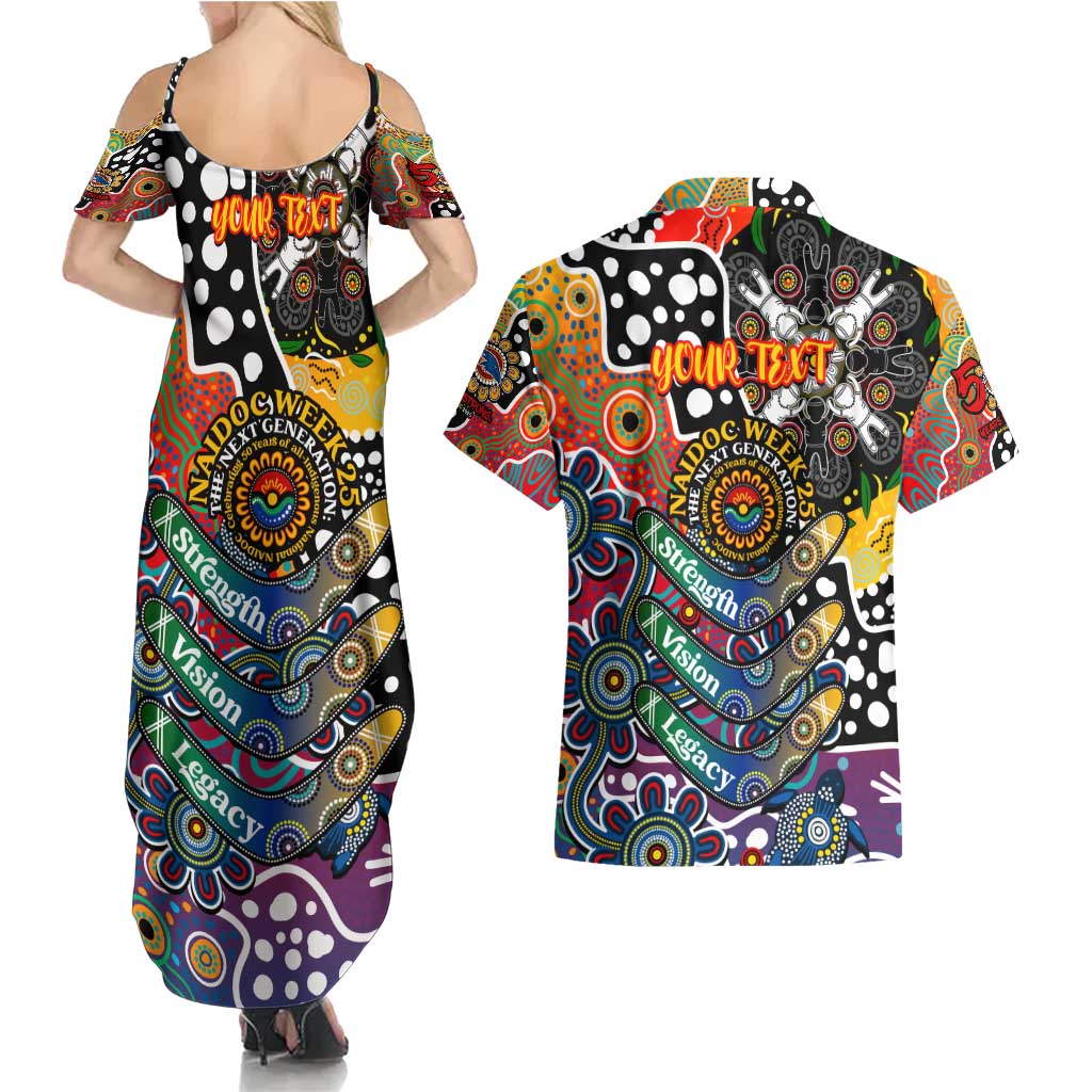 Personalised Crows AFL Celebrating 50 Years of Naidoc Couples Matching Summer Maxi Dress and Hawaiian Shirt NAIDOC Week 2025 Aboriginal