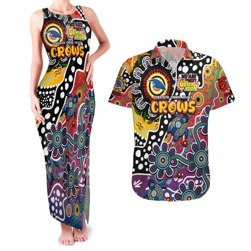 Personalised Crows AFL Celebrating 50 Years of Naidoc Couples Matching Tank Maxi Dress and Hawaiian Shirt NAIDOC Week 2025 Aboriginal