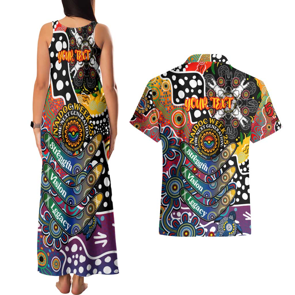 Personalised Crows AFL Celebrating 50 Years of Naidoc Couples Matching Tank Maxi Dress and Hawaiian Shirt NAIDOC Week 2025 Aboriginal