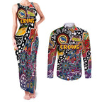 Personalised Crows AFL Celebrating 50 Years of Naidoc Couples Matching Tank Maxi Dress and Long Sleeve Button Shirt NAIDOC Week 2025 Aboriginal
