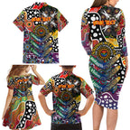 Personalised Crows AFL Celebrating 50 Years of Naidoc Family Matching Long Sleeve Bodycon Dress and Hawaiian Shirt NAIDOC Week 2025 Aboriginal