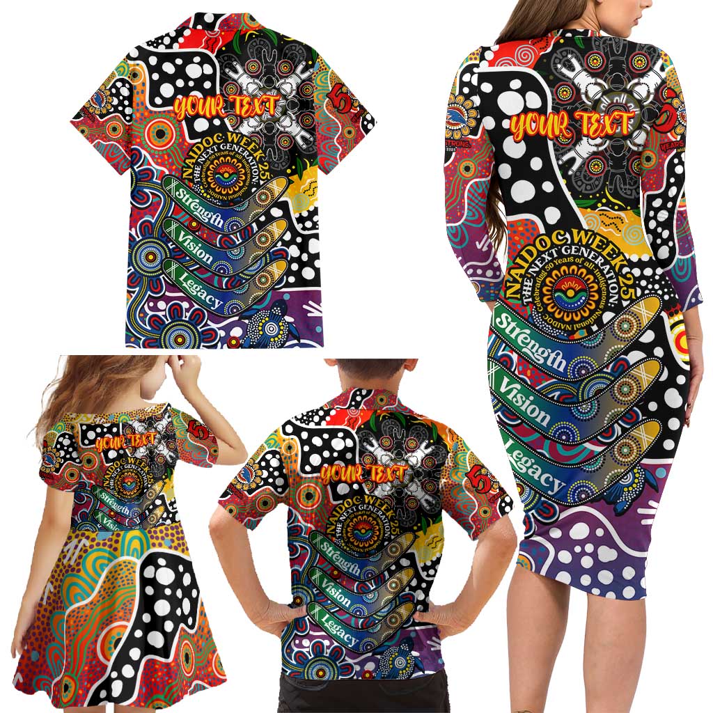 Personalised Crows AFL Celebrating 50 Years of Naidoc Family Matching Long Sleeve Bodycon Dress and Hawaiian Shirt NAIDOC Week 2025 Aboriginal