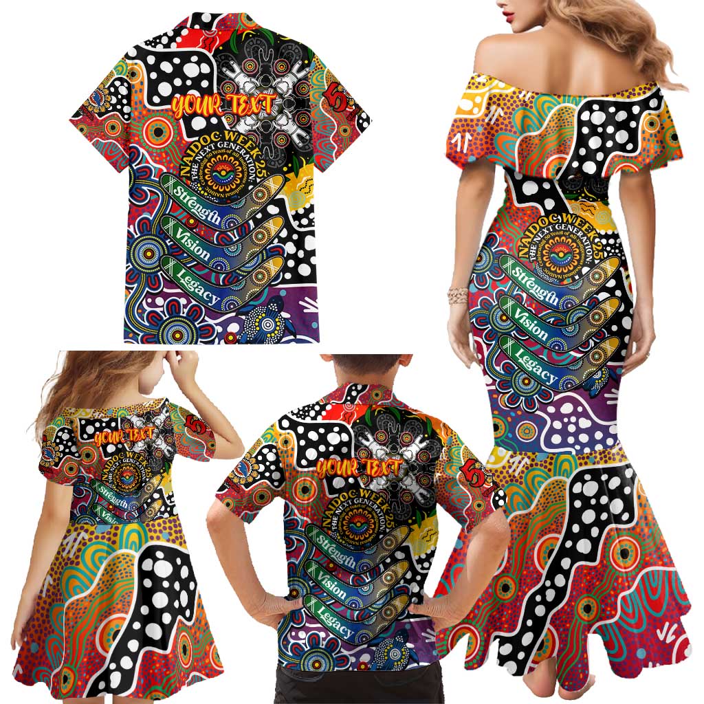 Personalised Crows AFL Celebrating 50 Years of Naidoc Family Matching Mermaid Dress and Hawaiian Shirt NAIDOC Week 2025 Aboriginal