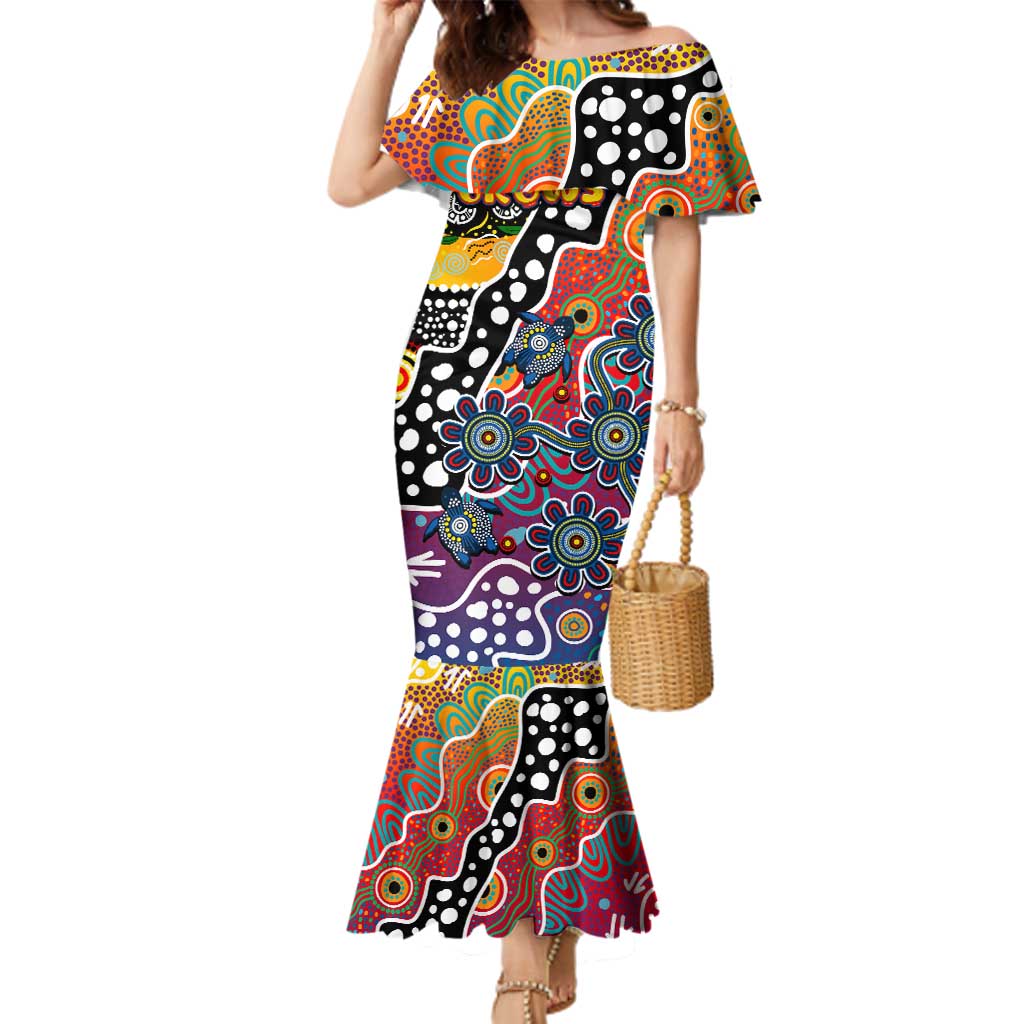 Personalised Crows AFL Celebrating 50 Years of Naidoc Family Matching Mermaid Dress and Hawaiian Shirt NAIDOC Week 2025 Aboriginal