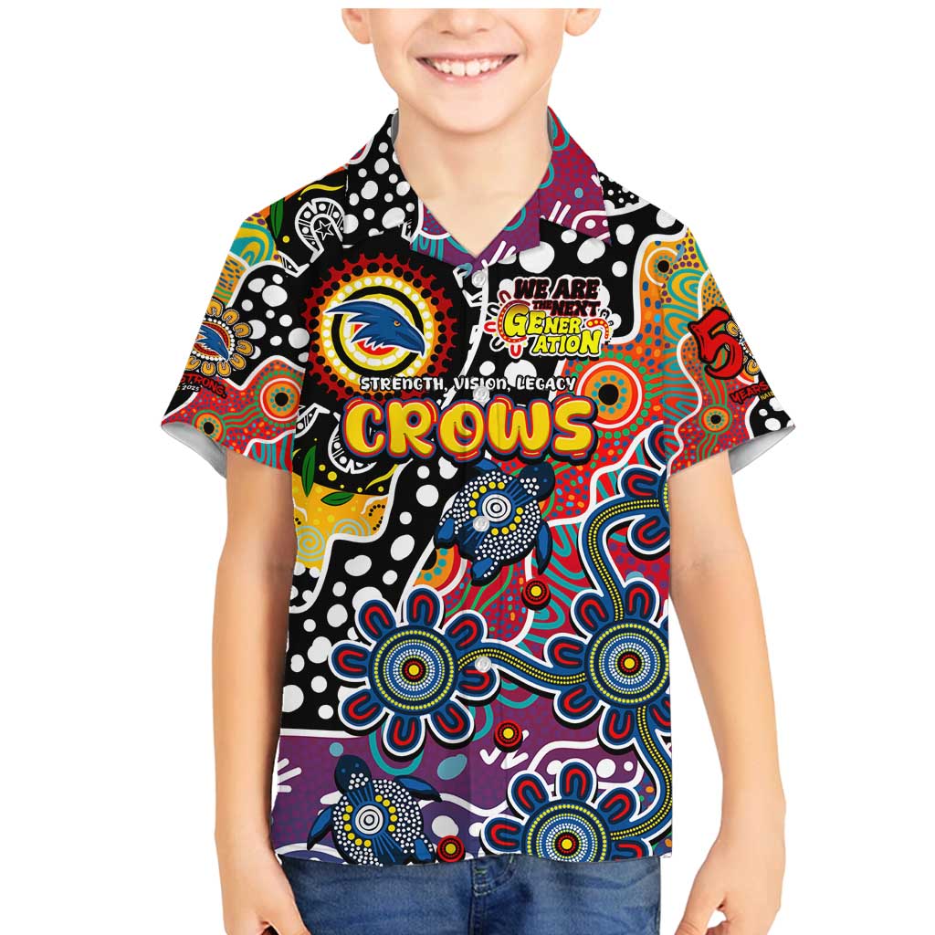 Personalised Crows AFL Celebrating 50 Years of Naidoc Family Matching Mermaid Dress and Hawaiian Shirt NAIDOC Week 2025 Aboriginal