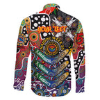 Personalised Crows AFL Celebrating 50 Years of Naidoc Family Matching Off The Shoulder Long Sleeve Dress and Hawaiian Shirt NAIDOC Week 2025 Aboriginal