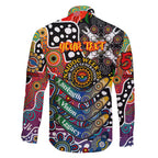 Personalised Crows AFL Celebrating 50 Years of Naidoc Family Matching Off Shoulder Maxi Dress and Hawaiian Shirt NAIDOC Week 2025 Aboriginal