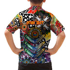 Personalised Crows AFL Celebrating 50 Years of Naidoc Family Matching Off Shoulder Short Dress and Hawaiian Shirt NAIDOC Week 2025 Aboriginal