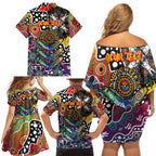 Personalised Crows AFL Celebrating 50 Years of Naidoc Family Matching Off Shoulder Short Dress and Hawaiian Shirt NAIDOC Week 2025 Aboriginal