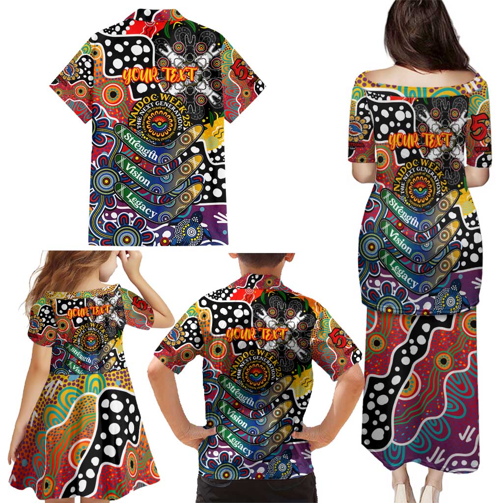 Personalised Crows AFL Celebrating 50 Years of Naidoc Family Matching Puletasi and Hawaiian Shirt NAIDOC Week 2025 Aboriginal