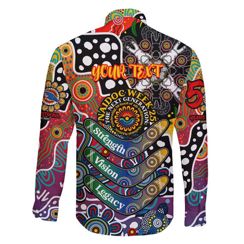 Personalised Crows AFL Celebrating 50 Years of Naidoc Family Matching Short Sleeve Bodycon Dress and Hawaiian Shirt NAIDOC Week 2025 Aboriginal