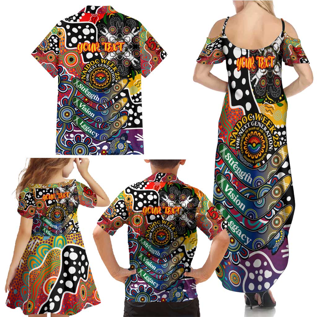 Personalised Crows AFL Celebrating 50 Years of Naidoc Family Matching Summer Maxi Dress and Hawaiian Shirt NAIDOC Week 2025 Aboriginal
