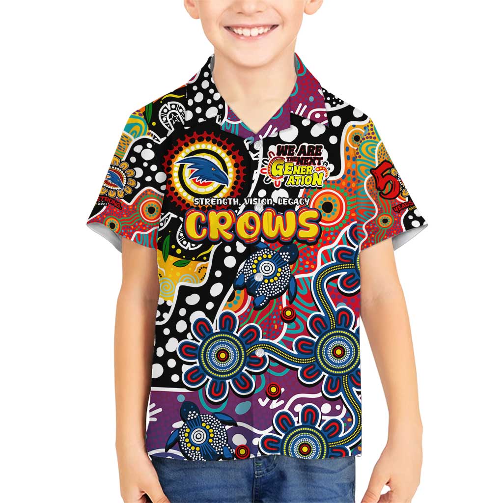 Personalised Crows AFL Celebrating 50 Years of Naidoc Family Matching Summer Maxi Dress and Hawaiian Shirt NAIDOC Week 2025 Aboriginal