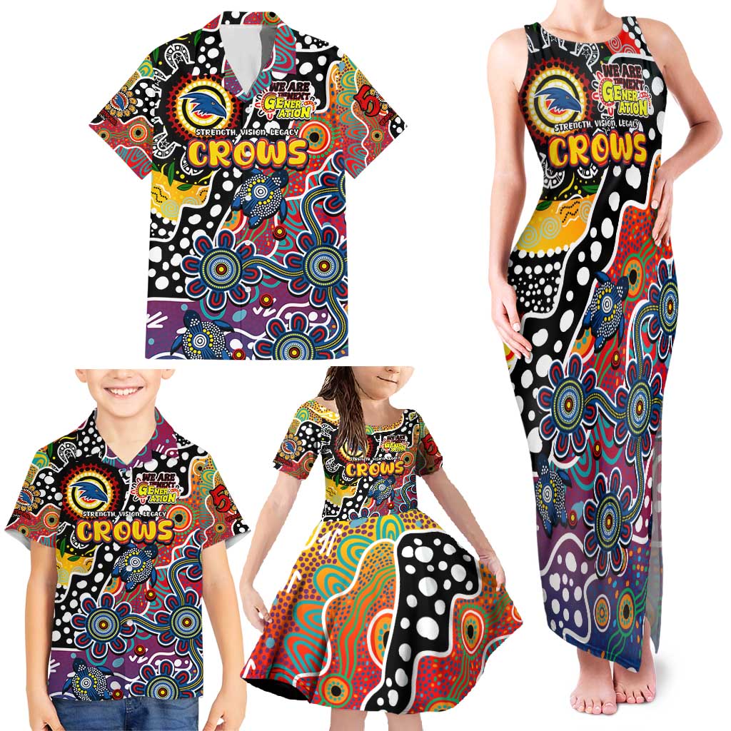 Personalised Crows AFL Celebrating 50 Years of Naidoc Family Matching Tank Maxi Dress and Hawaiian Shirt NAIDOC Week 2025 Aboriginal