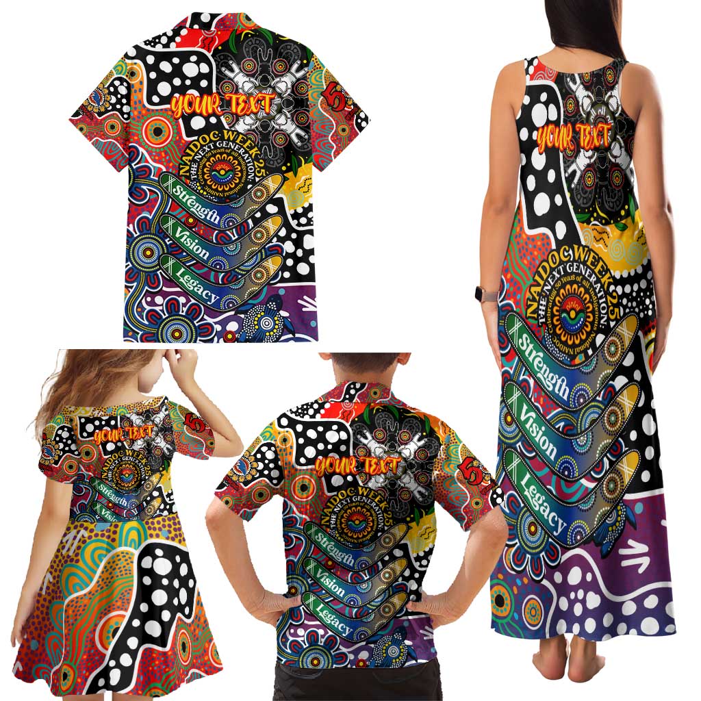 Personalised Crows AFL Celebrating 50 Years of Naidoc Family Matching Tank Maxi Dress and Hawaiian Shirt NAIDOC Week 2025 Aboriginal