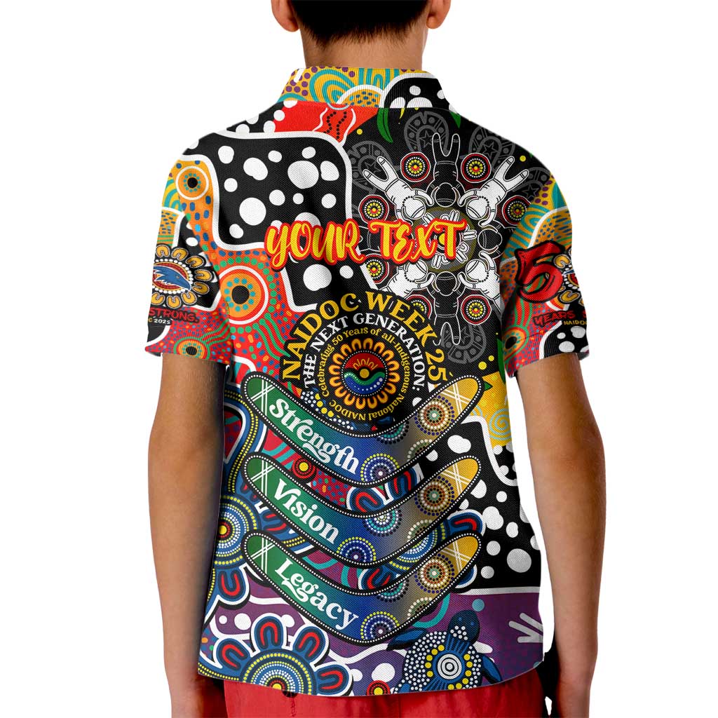 Personalised Crows AFL Celebrating 50 Years of Naidoc Kid Polo Shirt NAIDOC Week 2025 Aboriginal