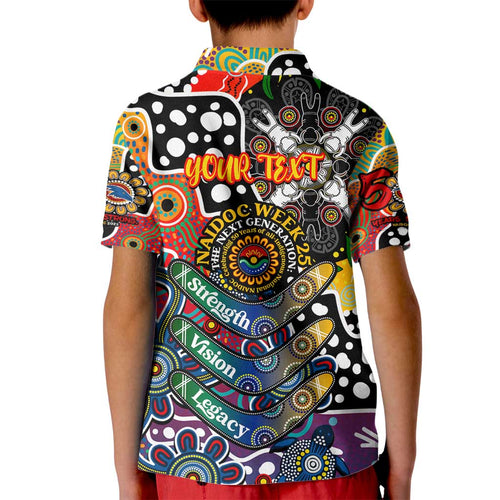 Personalised Crows AFL Celebrating 50 Years of Naidoc Kid Polo Shirt NAIDOC Week 2025 Aboriginal