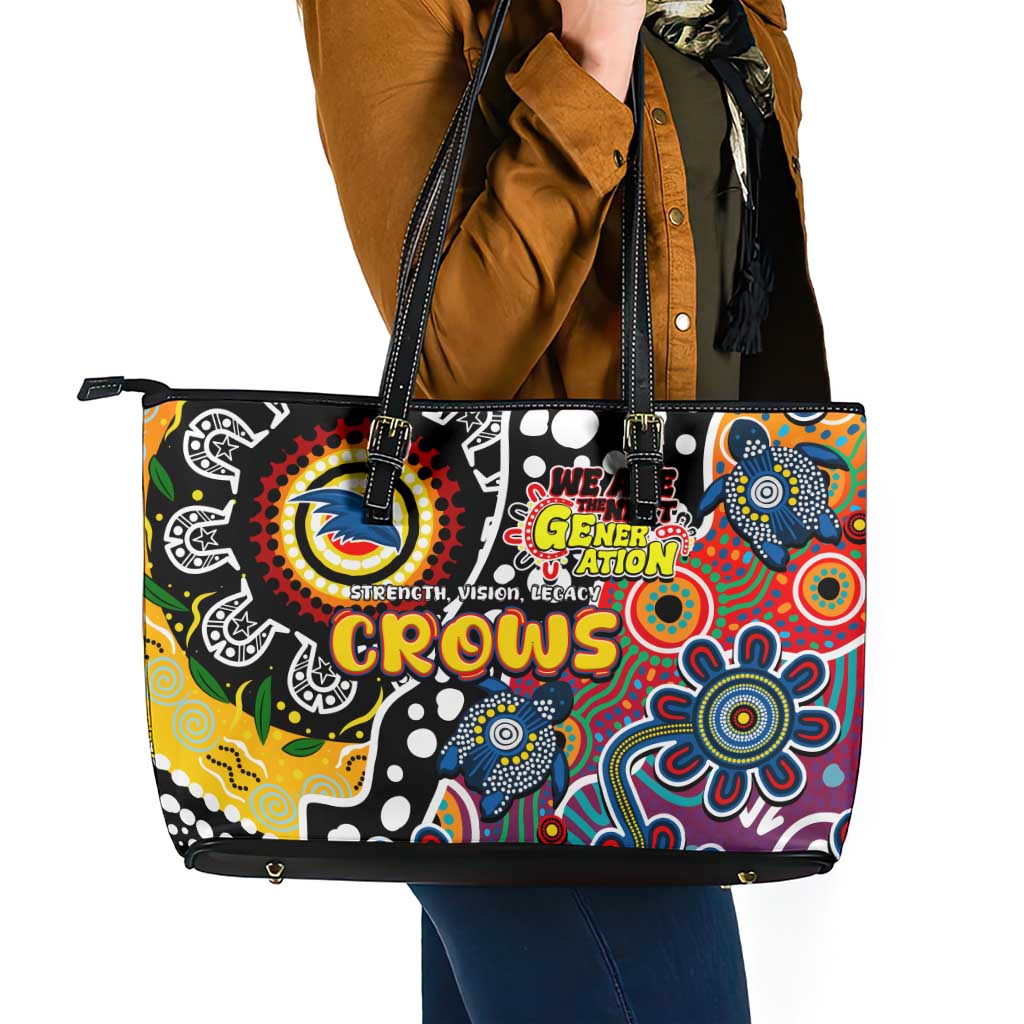 Crows AFL Celebrating 50 Years of Naidoc Leather Tote Bag NAIDOC Week 2025 Aboriginal