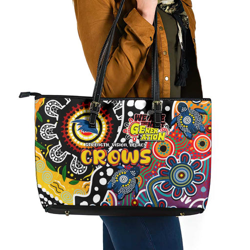 Crows AFL Celebrating 50 Years of Naidoc Leather Tote Bag NAIDOC Week 2025 Aboriginal