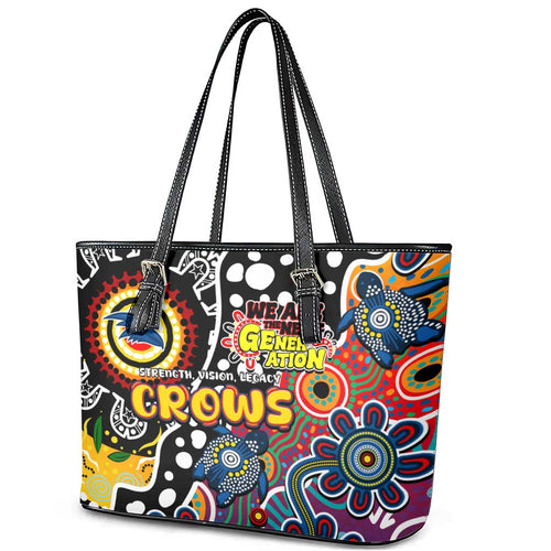 Crows AFL Celebrating 50 Years of Naidoc Leather Tote Bag NAIDOC Week 2025 Aboriginal