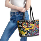 Crows AFL Celebrating 50 Years of Naidoc Leather Tote Bag NAIDOC Week 2025 Aboriginal