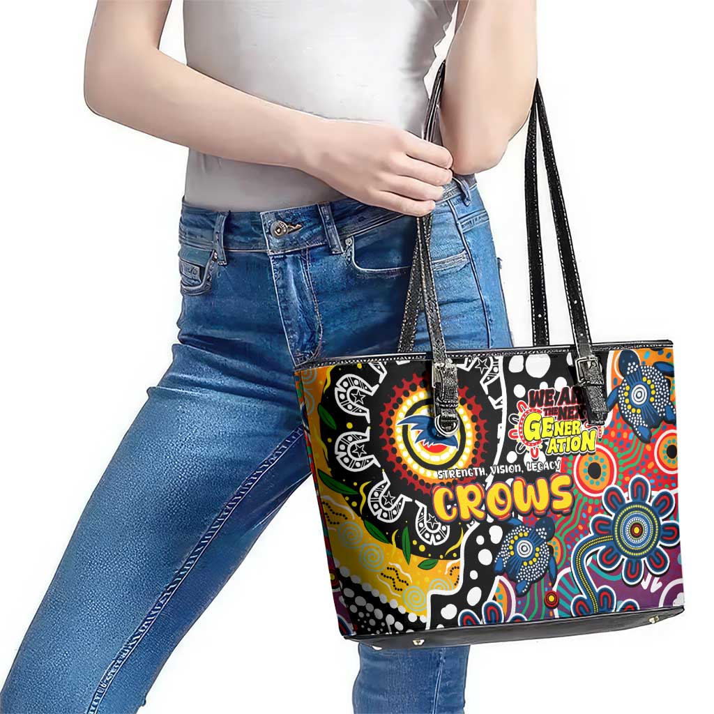 Crows AFL Celebrating 50 Years of Naidoc Leather Tote Bag NAIDOC Week 2025 Aboriginal